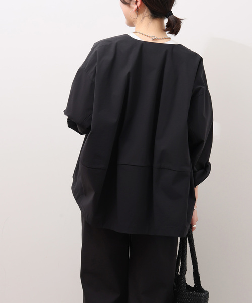 JOURNAL STANDARD relume（ジャーナルスタンダード　レリューム）の「《追加》［撥水 / UVカット］【SPENSIERATO】クルーネックコクーンブルゾン（その他アウター・レディース・ブラック/アイボリー・FREE）」の5枚目の写真