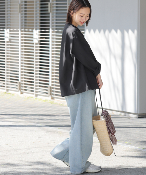 JOURNAL STANDARD relume（ジャーナルスタンダード　レリューム）の「《追加》［撥水 / UVカット］【SPENSIERATO】クルーネックコクーンブルゾン（その他アウター・レディース・ブラック/アイボリー・FREE）」の8枚目の写真