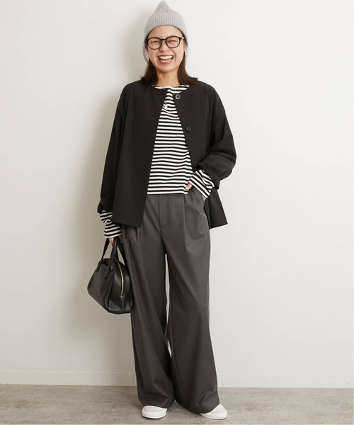 JOURNAL STANDARD relume（ジャーナルスタンダード　レリューム）の「《追加》［撥水 / UVカット］【SPENSIERATO】クルーネックコクーンブルゾン（その他アウター・レディース・ブラック/アイボリー・FREE）」の20枚目の写真