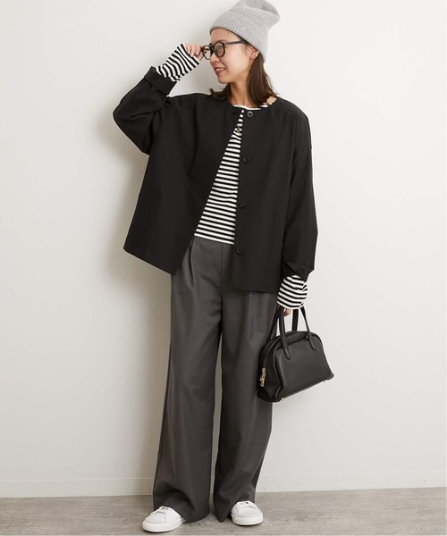 JOURNAL STANDARD relume（ジャーナルスタンダード　レリューム）の「《追加》［撥水 / UVカット］【SPENSIERATO】クルーネックコクーンブルゾン（その他アウター・レディース・ブラック/アイボリー・FREE）」の21枚目の写真