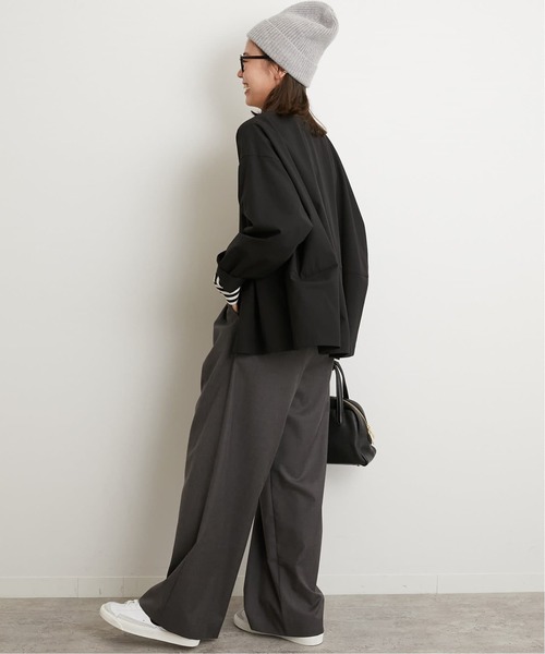 JOURNAL STANDARD relume（ジャーナルスタンダード　レリューム）の「《追加》［撥水 / UVカット］【SPENSIERATO】クルーネックコクーンブルゾン（その他アウター・レディース・ブラック/アイボリー・FREE）」の22枚目の写真