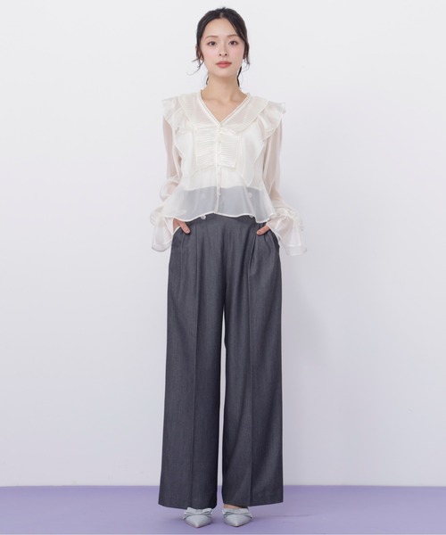 JILL by JILL STUART(ジルバイジルスチュアート)の「プリーツフリルブラウス(シャツ/ブラウス・レディース・ホワイト/ブルー/ブラック系その他・FREE)」の12枚目の写真