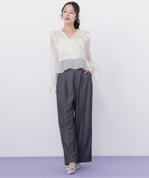 JILL by JILL STUART(ジルバイジルスチュアート)の「プリーツフリルブラウス(シャツ/ブラウス・レディース・ホワイト/ブルー/ブラック系その他・FREE)」の11枚目の写真