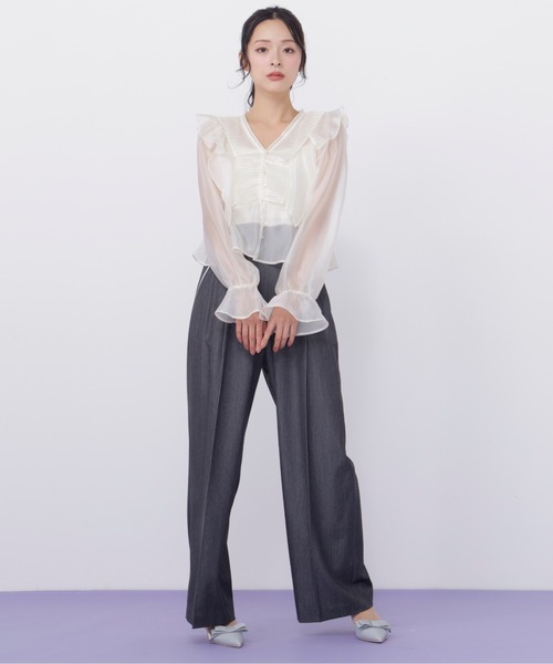 JILL by JILL STUART(ジルバイジルスチュアート)の「プリーツフリルブラウス(シャツ/ブラウス・レディース・ホワイト/ブルー/ブラック系その他・FREE)」の10枚目の写真
