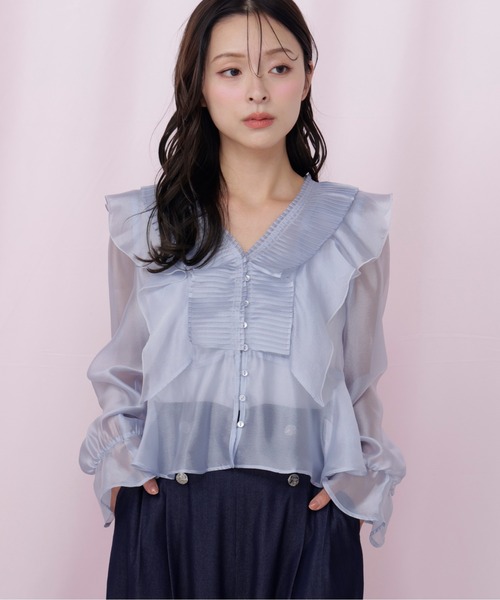 JILL by JILL STUART(ジルバイジルスチュアート)の「プリーツフリルブラウス(シャツ/ブラウス・レディース・ホワイト/ブルー/ブラック系その他・FREE)」の15枚目の写真
