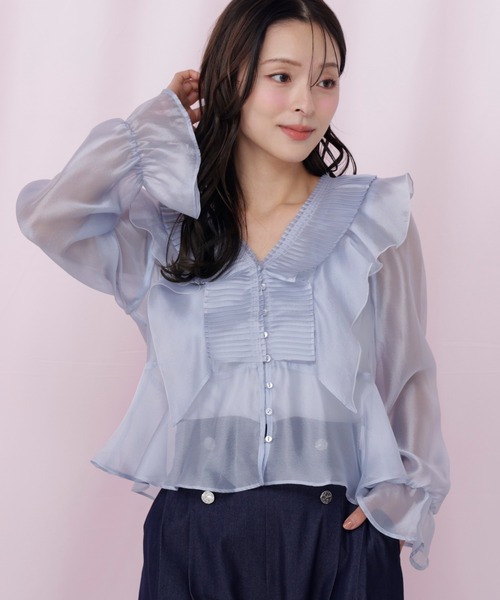 JILL by JILL STUART(ジルバイジルスチュアート)の「プリーツフリルブラウス(シャツ/ブラウス・レディース・ホワイト/ブルー/ブラック系その他・FREE)」の16枚目の写真