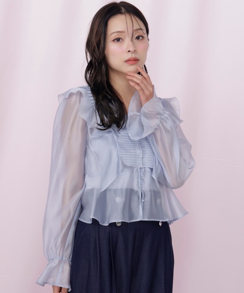 JILL by JILL STUART(ジルバイジルスチュアート)の「プリーツフリルブラウス(シャツ/ブラウス・レディース・ホワイト/ブルー/ブラック系その他・FREE)」の17枚目の写真