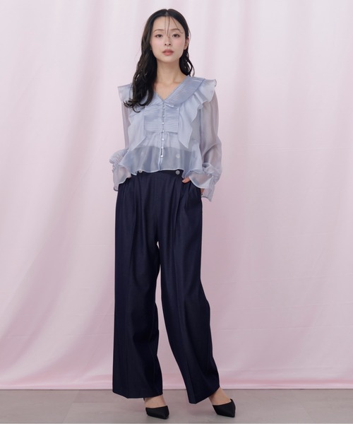 JILL by JILL STUART(ジルバイジルスチュアート)の「プリーツフリルブラウス(シャツ/ブラウス・レディース・ホワイト/ブルー/ブラック系その他・FREE)」の21枚目の写真