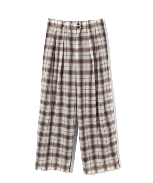 MIDIUMISOLID（ミディウミソリッド）の「MIDIUMISOLID Men’s シアーチェックテーパードパンツ（その他パンツ・メンズ・アイボリー・48）」の2枚目の写真
