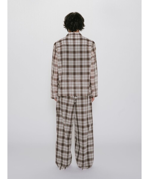 MIDIUMISOLID（ミディウミソリッド）の「MIDIUMISOLID Men’s シアーチェックテーパードパンツ（その他パンツ・メンズ・アイボリー・48）」の7枚目の写真