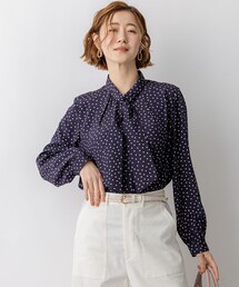 23区 | ランダムドットプリント タックブラウス(シャツ/ブラウス)