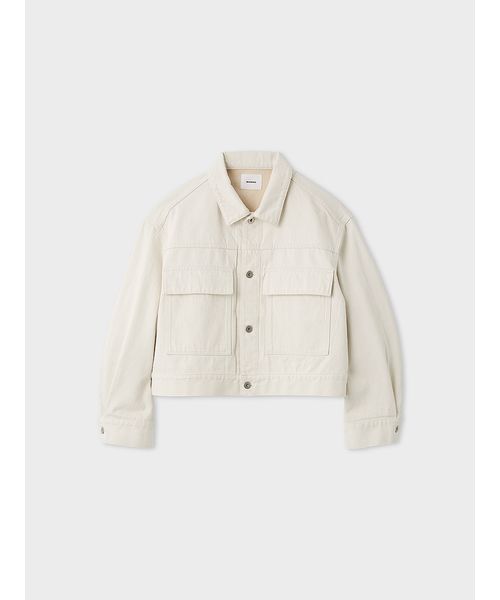 MIESROHE(ミースロエ)の「【洗える】ミドルカットデニムジャケット(デニムジャケット・レディース・ブルー/ブラック/ホワイト・F)」の5枚目の写真