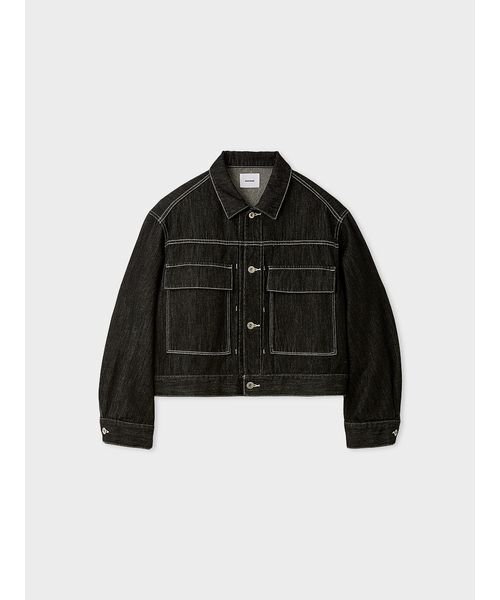 MIESROHE(ミースロエ)の「【洗える】ミドルカットデニムジャケット(デニムジャケット・レディース・ブルー/ブラック/ホワイト・F)」の6枚目の写真