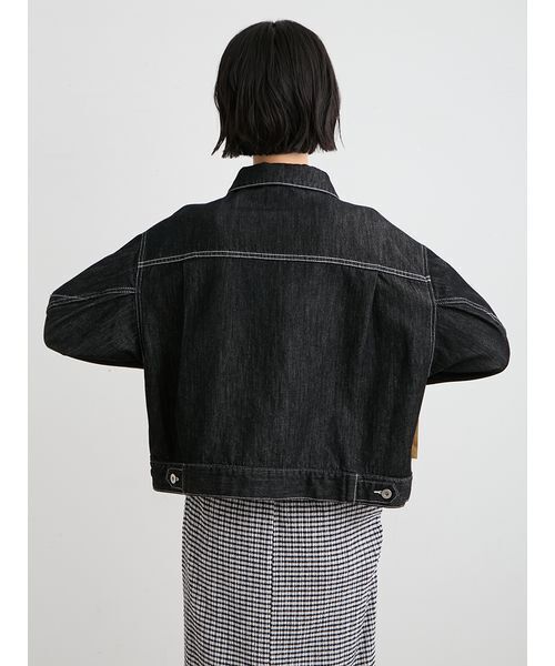 MIESROHE(ミースロエ)の「【洗える】ミドルカットデニムジャケット(デニムジャケット・レディース・ブルー/ブラック/ホワイト・F)」の18枚目の写真