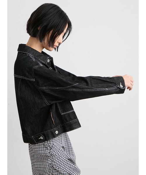 MIESROHE(ミースロエ)の「【洗える】ミドルカットデニムジャケット(デニムジャケット・レディース・ブルー/ブラック/ホワイト・F)」の21枚目の写真