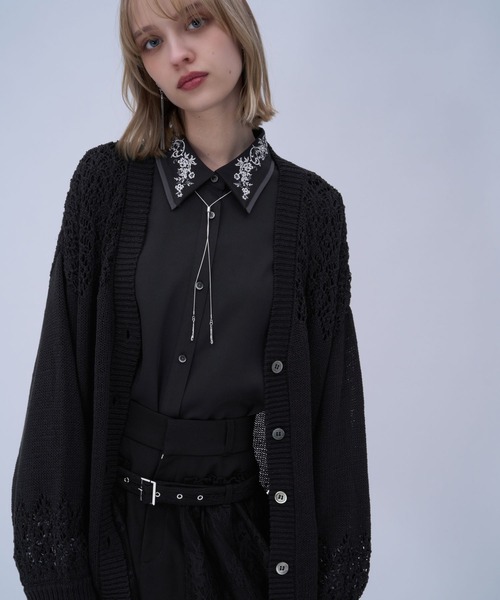 HARE（ハレ）の「キリカエコットンミドルカーディガン(HARE)（カーディガン/ボレロ・レディース・ブラック/グレー/ブルー・FREE）」の12枚目の写真