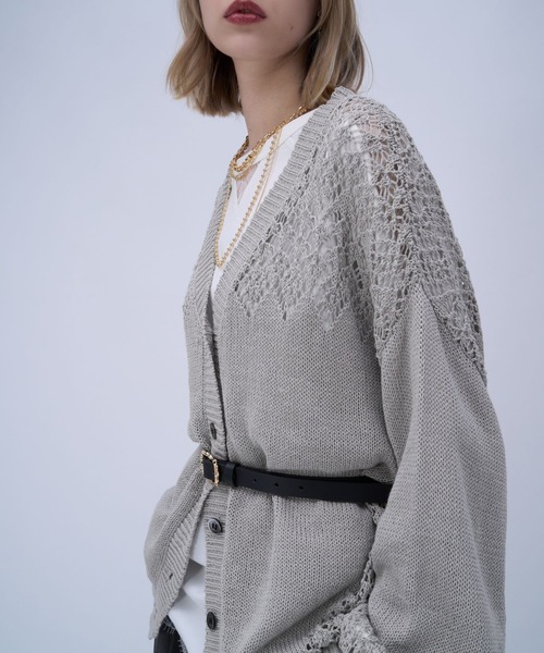 HARE（ハレ）の「キリカエコットンミドルカーディガン(HARE)（カーディガン/ボレロ・レディース・ブラック/グレー/ブルー・FREE）」の15枚目の写真