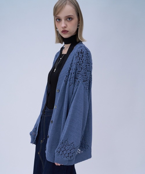 HARE（ハレ）の「キリカエコットンミドルカーディガン(HARE)（カーディガン/ボレロ・レディース・ブラック/グレー/ブルー・FREE）」の16枚目の写真