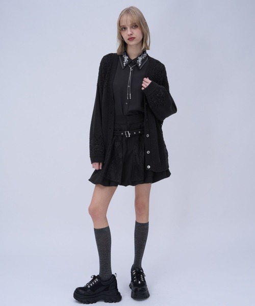 HARE（ハレ）の「キリカエコットンミドルカーディガン(HARE)（カーディガン/ボレロ・レディース・ブラック/グレー/ブルー・FREE）」の7枚目の写真