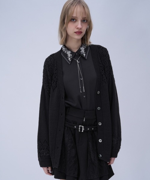 HARE（ハレ）の「キリカエコットンミドルカーディガン(HARE)（カーディガン/ボレロ・レディース・ブラック/グレー/ブルー・FREE）」の11枚目の写真