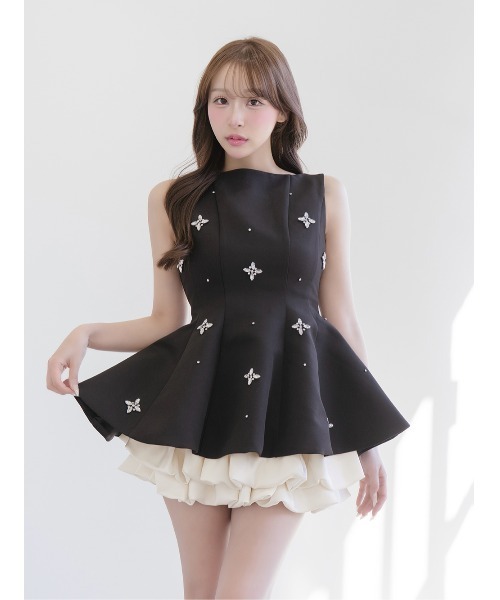 Darich（ダーリッチ）の「ビジューフレアバルーンミニドレス（ドレス