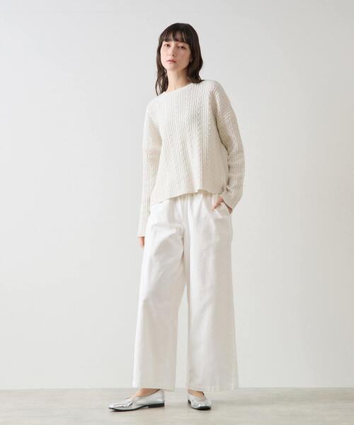LOGEMENT DE CLAIRE(ロジュモンドクレール)の「2WAYクルーネックカーディガン&プルオーバー(カーディガン/ボレロ・レディース・イエロー/オフホワイト/ブラック・FREE)」の4枚目の写真