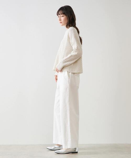 LOGEMENT DE CLAIRE(ロジュモンドクレール)の「2WAYクルーネックカーディガン&プルオーバー(カーディガン/ボレロ・レディース・イエロー/オフホワイト/ブラック・FREE)」の5枚目の写真