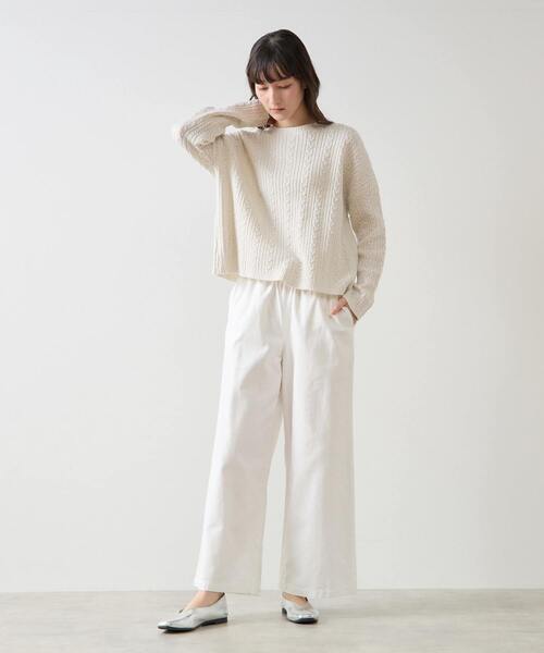 LOGEMENT DE CLAIRE(ロジュモンドクレール)の「2WAYクルーネックカーディガン&プルオーバー(カーディガン/ボレロ・レディース・イエロー/オフホワイト/ブラック・FREE)」の9枚目の写真