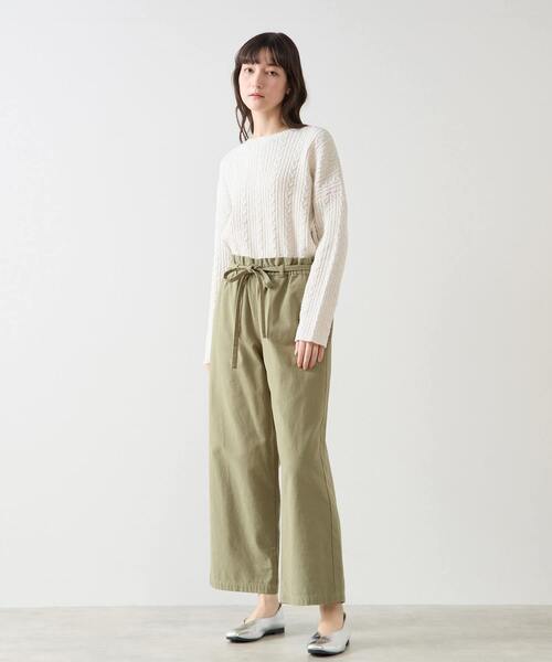 LOGEMENT DE CLAIRE(ロジュモンドクレール)の「2WAYクルーネックカーディガン&プルオーバー(カーディガン/ボレロ・レディース・イエロー/オフホワイト/ブラック・FREE)」の10枚目の写真