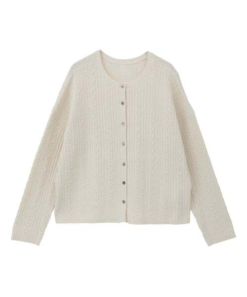 LOGEMENT DE CLAIRE(ロジュモンドクレール)の「2WAYクルーネックカーディガン&プルオーバー(カーディガン/ボレロ・レディース・イエロー/オフホワイト/ブラック・FREE)」の12枚目の写真