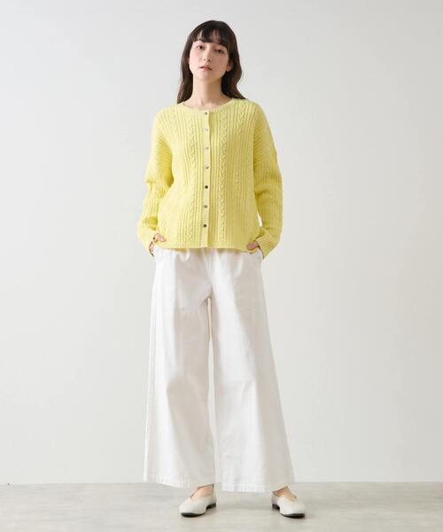 LOGEMENT DE CLAIRE(ロジュモンドクレール)の「2WAYクルーネックカーディガン&プルオーバー(カーディガン/ボレロ・レディース・イエロー/オフホワイト/ブラック・FREE)」の13枚目の写真
