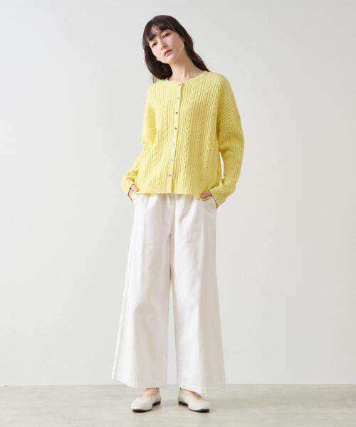 LOGEMENT DE CLAIRE(ロジュモンドクレール)の「2WAYクルーネックカーディガン&プルオーバー(カーディガン/ボレロ・レディース・イエロー/オフホワイト/ブラック・FREE)」の14枚目の写真