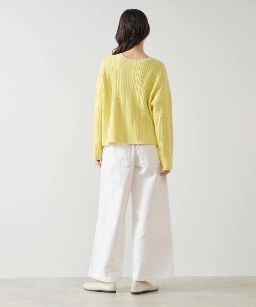 LOGEMENT DE CLAIRE(ロジュモンドクレール)の「2WAYクルーネックカーディガン&プルオーバー(カーディガン/ボレロ・レディース・イエロー/オフホワイト/ブラック・FREE)」の16枚目の写真