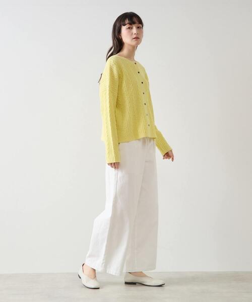 LOGEMENT DE CLAIRE(ロジュモンドクレール)の「2WAYクルーネックカーディガン&プルオーバー(カーディガン/ボレロ・レディース・イエロー/オフホワイト/ブラック・FREE)」の18枚目の写真