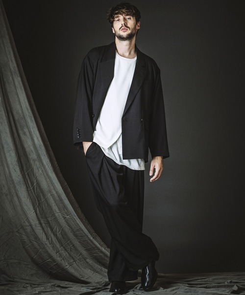 NO ID.（ノーアイディ）の「【NO ID.】Slit Layered 8-Sleeve Big T-shirt / スリット レイヤード 8分袖 ビッグ Tシャツ（Tシャツ/カットソー・メンズ・ブラック/グレー/ホワイト・ONE SIZE）」の13枚目の写真