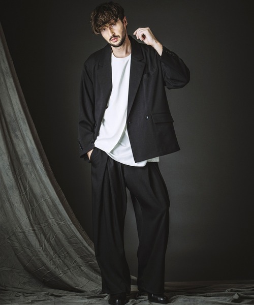 NO ID.（ノーアイディ）の「【NO ID.】Slit Layered 8-Sleeve Big T-shirt / スリット レイヤード 8分袖 ビッグ Tシャツ（Tシャツ/カットソー・メンズ・ブラック/グレー/ホワイト・ONE SIZE）」の14枚目の写真