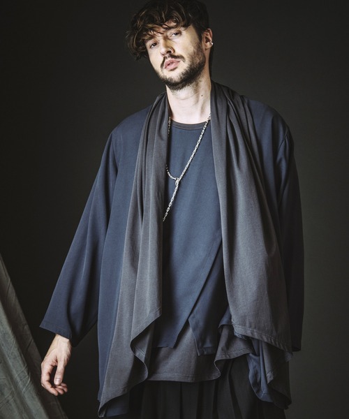 NO ID.（ノーアイディ）の「【NO ID.】Slit Layered 8-Sleeve Big T-shirt / スリット レイヤード 8分袖 ビッグ Tシャツ（Tシャツ/カットソー・メンズ・ブラック/グレー/ホワイト・ONE SIZE）」の19枚目の写真