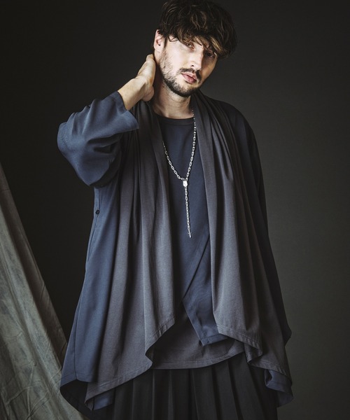 NO ID.（ノーアイディ）の「【NO ID.】Slit Layered 8-Sleeve Big T-shirt / スリット レイヤード 8分袖 ビッグ Tシャツ（Tシャツ/カットソー・メンズ・ブラック/グレー/ホワイト・ONE SIZE）」の20枚目の写真