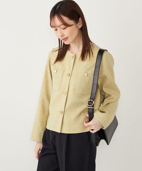 ebure 78,100円24S/Sカラーツイードノーカラークロップドジャケット ebure/エブール｜新作入荷！ マルチに活躍するカラーツイードアイテム