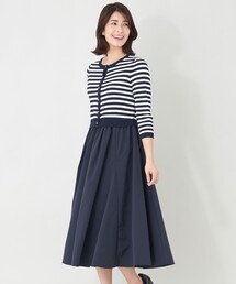 TO BE CHIC | ニットタフタドッキング ワンピース(ワンピース)
