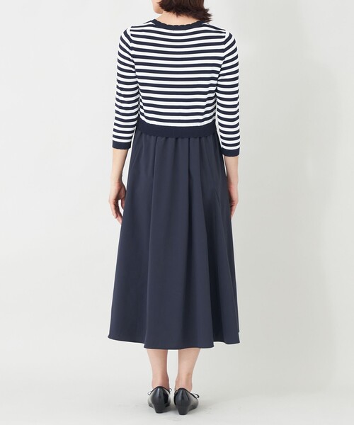 TO BE CHIC(トゥー ビー シック)の「ニットタフタドッキング ワンピース(ワンピース・レディース・ネイビー・40)」の5枚目の写真