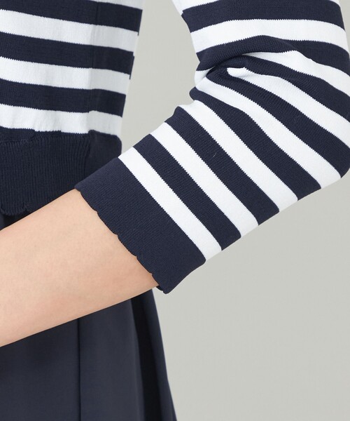 ニットタフタドッキング ワンピース（ワンピース）｜TO BE CHIC