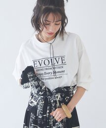 レイヤードしやすい丈感◎フォト&ロゴ刺繍ロンT