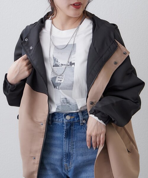 Remind me and forever（リマインドミーアンドフォーエバー）の「レイヤードしやすい丈感◎フォト&ロゴ刺繍ロンT（Tシャツ/カットソー・レディース・アイボリー/オフホワイト・FREE）」の5枚目の写真