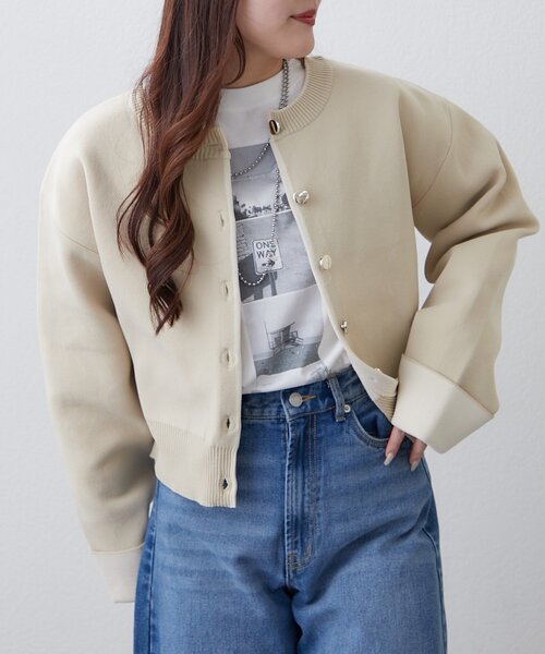 Remind me and forever（リマインドミーアンドフォーエバー）の「レイヤードしやすい丈感◎フォト&ロゴ刺繍ロンT（Tシャツ/カットソー・レディース・アイボリー/オフホワイト・FREE）」の6枚目の写真