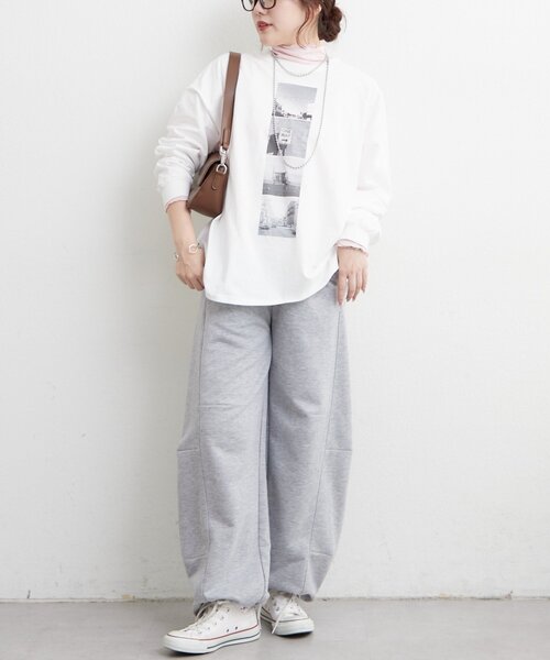 Remind me and forever（リマインドミーアンドフォーエバー）の「レイヤードしやすい丈感◎フォト&ロゴ刺繍ロンT（Tシャツ/カットソー・レディース・アイボリー/オフホワイト・FREE）」の9枚目の写真