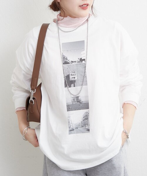 Remind me and forever（リマインドミーアンドフォーエバー）の「レイヤードしやすい丈感◎フォト&ロゴ刺繍ロンT（Tシャツ/カットソー・レディース・アイボリー/オフホワイト・FREE）」の17枚目の写真