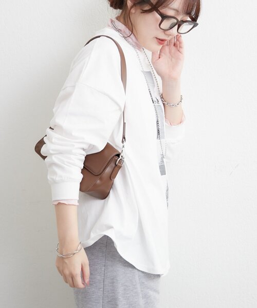 Remind me and forever（リマインドミーアンドフォーエバー）の「レイヤードしやすい丈感◎フォト&ロゴ刺繍ロンT（Tシャツ/カットソー・レディース・アイボリー/オフホワイト・FREE）」の20枚目の写真