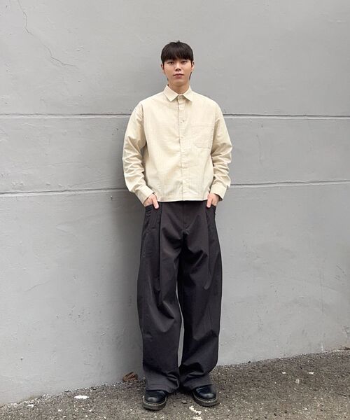 BEGIN202（ビギン202）の「ナイコマ ツーピンタックパンツ [チャコール]（その他パンツ・メンズ・その他・4/1/2/3）」の4枚目の写真