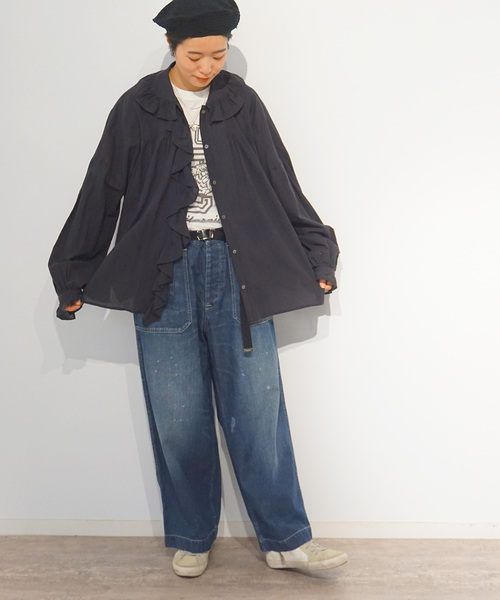 JOURNAL STANDARD LUXE（ジャーナルスタンダード　ラックス）の「80コットンローンフリルブラウス（シャツ/ブラウス・レディース・ホワイト/ブラック・FREE）」の7枚目の写真